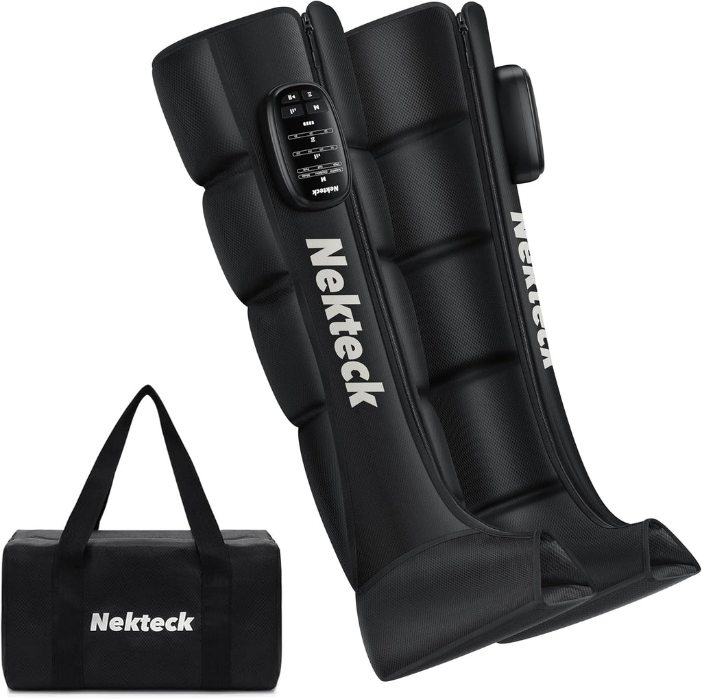 Nekteck Leg Compression Massager Recovery System, Cordless Foot and Leg Massager for Circulation and Pain Relief, Rechargeable Compression Boots with 6 Modes 4 Intensities, Legs Relaxation