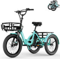 MOONCOOL Foldable Electric Tricycle for Adults, 20' Aluminum Etrike Fat Tire, Rated 500W 48V 15Ah Rear Differential, Front Suspension, 15.5MPH, 450LBS Payload, 95% Pre-Assembled