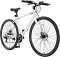 MOONCOOL Hybrid Bike for Men, 700C Aluminum 29LB Ultra-Light 8 Speed Commuter Bike, 350lb Loading, 29' Urban Bicycle, Dual Disc Brakes, for Tall Men&Women, 85% Pre-Assembled