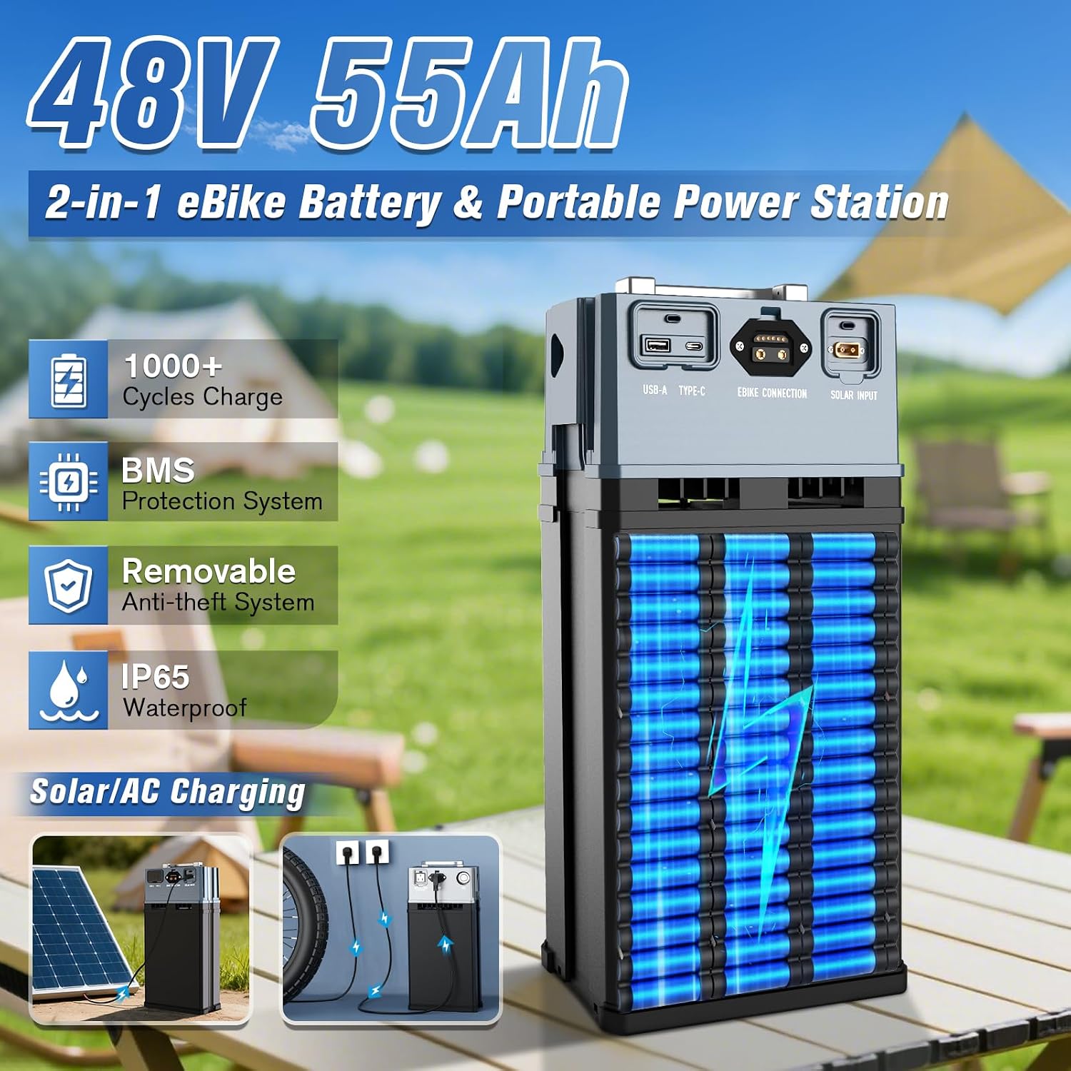 Wallke H7 Ultra 4000W 2-in-1 Electric Bike with 2640Wh Portable Power Station, 48V 55Ah Removable Battery, 37MPH Off-Road Fat Tire E-Bike for Adults, Fast E-Bike UL2849 Compliant