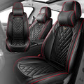 Fit for Honda Odyssey 2000-2026 Seat Covers, Fashion Sport Seat Cover with Waterproof Leather, Airbag Safe Design Seat Protector (2 Front Seat Luxury, Black Red)