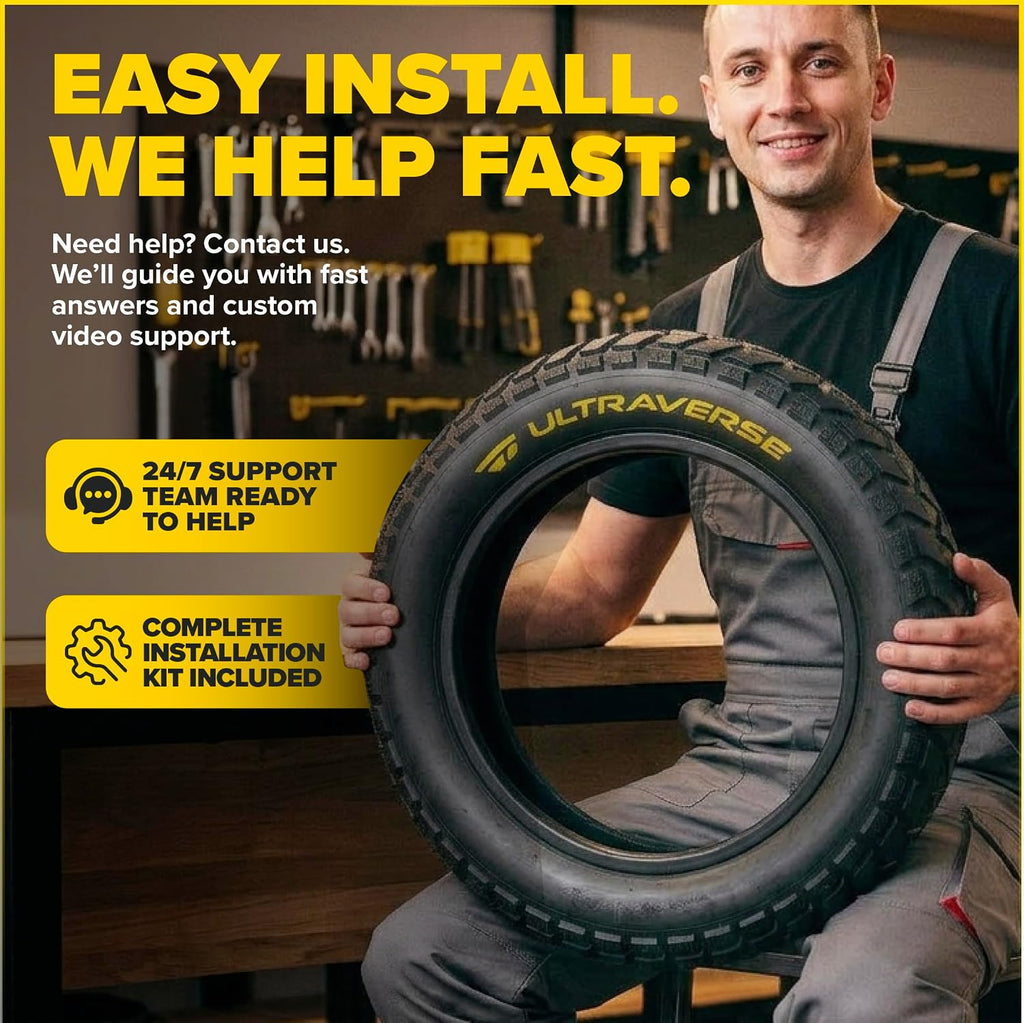 ULTRAVERSE 16x4.0 E-Bike Fat Tire - Robust, High-Performance 16inch Fat Tyre for MTB and Ebikes, Durable All-Terrain Directional Tread, Superior Density for Street & Trail Adventures-2 Units