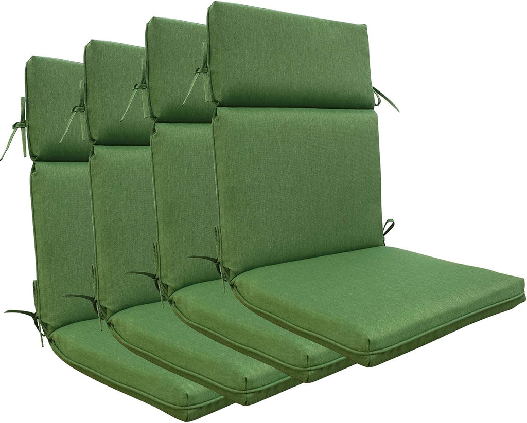 Indoor Outdoor High Back Rocking Chair Cushions Replacement Patio Seat Cushion Fade Resistance, Set of 4 (Olefin Deep Green)