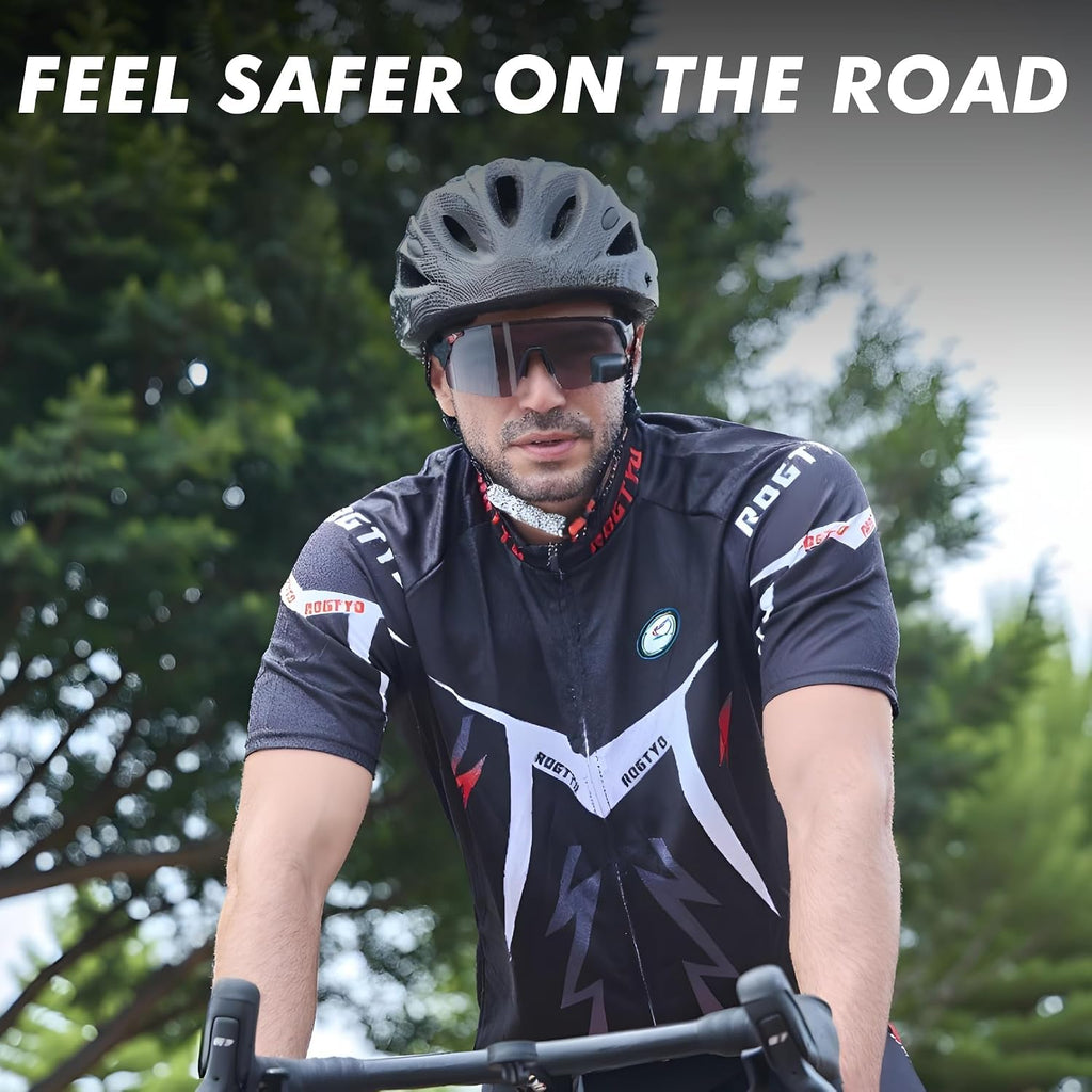 TriEye Cycling Glasses with Rear-view Mirror - Sports Sunglasses for Men & Women - UV-400 Protection