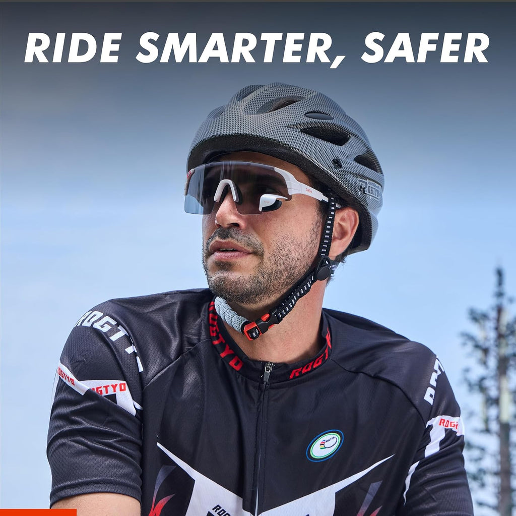 TriEye Cycling Glasses with Rear-view Mirror - Sports Sunglasses for Men & Women - UV-400 Protection