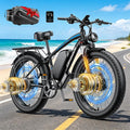 Dual Motor Ebike Peak 9000W 58V Max-Output Electric Bike for Adults 24 Inch Fat Tire 36AH Battery 47MPH 105 Miles Range Hydraulic Brakes Bike for Commuting Travel