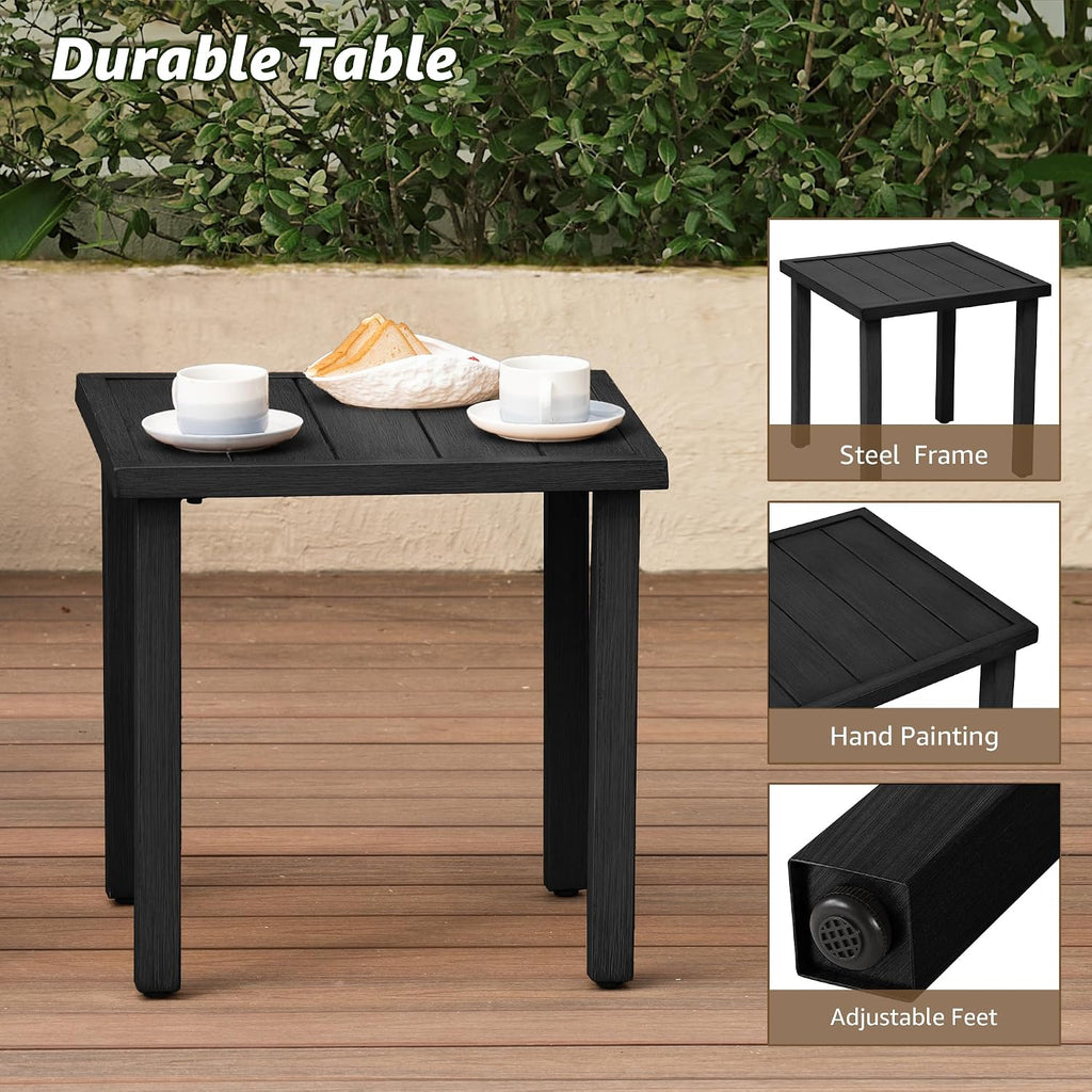 NATURAL EXPRESSIONS 3-Piece Patio Bistro Rocking Set,Outdoor Rocking Chairs with 350lb Capacity, Thick 5.5' Olefin Cushions and Metal Coffee Table for Balcony, Porch, Backyard