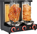 Vertical Doner Kebab Grill Machine,360 Degrees Rotating Rotisserie Oven,Gas Grill, for Commercial and Home Kitchen (Black)
