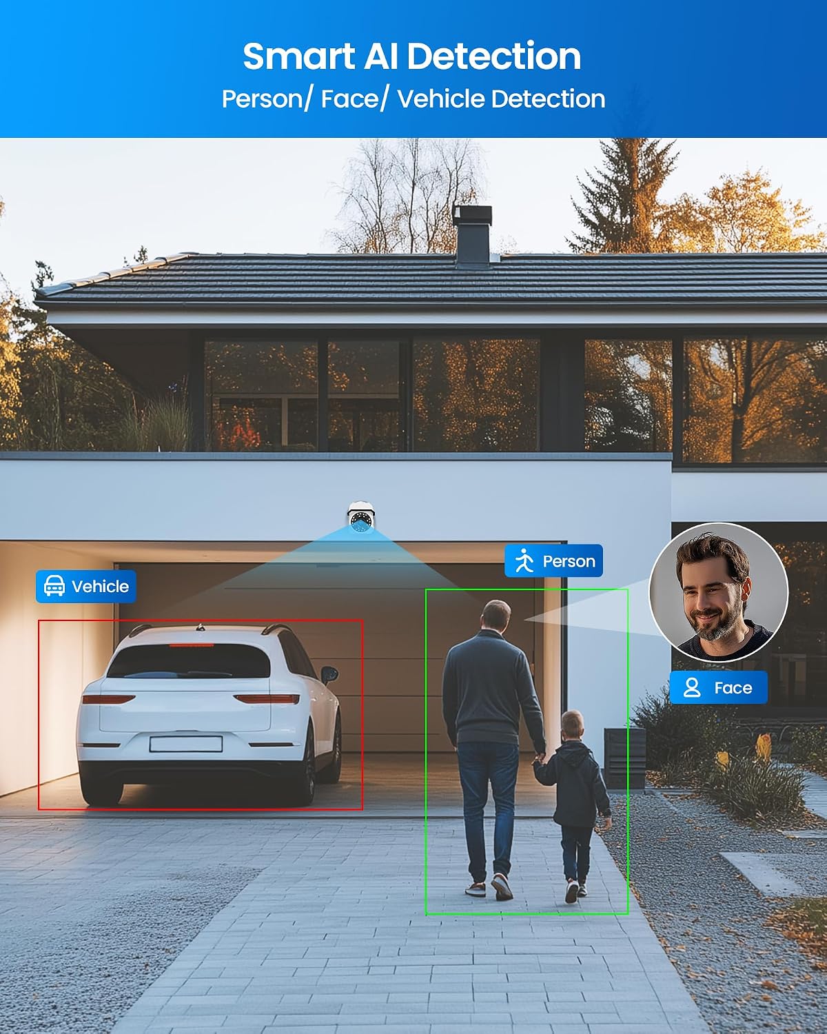 ZOSI 4K PoE Security Camera System, 4pcs 8MP Weatherproof Indoor Outdoor Bullet Cameras with Person Vehicle Detection, 100ft Night Vision, 4K/8MP 8CH NVR with 2TB HDD for 24/7 Video & Audio Recording
