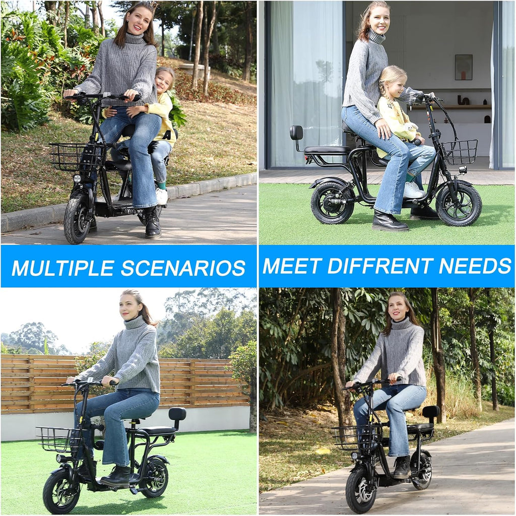 EILLEO Electric Scooter with Seat for Adult, 36V/48V Electric Scooter for Adults 500W/750W Motor, 20 Mile Range, 17.4/18.75mph, Dual Brakes, 14'/12' Tires, e Scooters with Seat