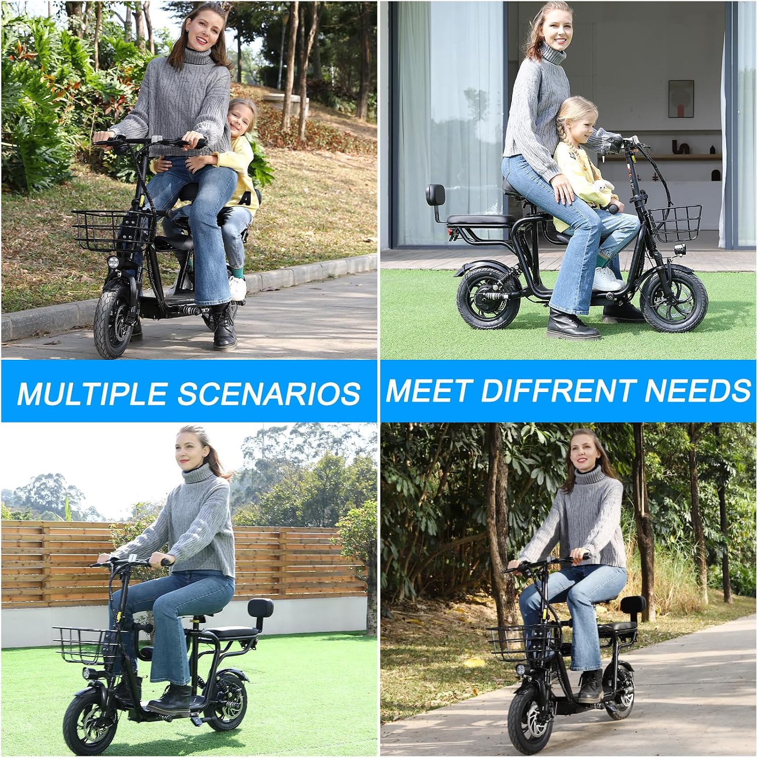 EILLEO Electric Scooter with Seat for Adult, 36V/48V Electric Scooter for Adults 500W/750W Motor, 20 Mile Range, 17.4/18.75mph, Dual Brakes, 14'/12' Tires, e Scooters with Seat