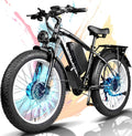 Dual Motor Electric Bike for Adults,6000W Peak,45MPH,60V&52V/25Ah Battery,26''&24'' Fat Tire,Up to 110 Miles Range,SHM 7-Speed Gear Ebike