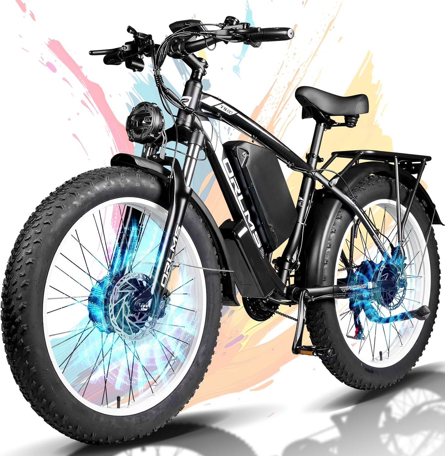 Dual Motor Electric Bike for Adults,6000W Peak,45MPH,60V&52V/25Ah Battery,26''&24'' Fat Tire,Up to 110 Miles Range,SHM 7-Speed Gear Ebike