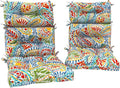 DYTXIII Outdoor High Back Chair Cushions Set of 2, Water Repellent Tufted Rocking Seat Cushions Replacement 44 x 22 Inch, Seat & Back Chair Pads for Patio, Balcony and Indoor Use -Paisley Multi