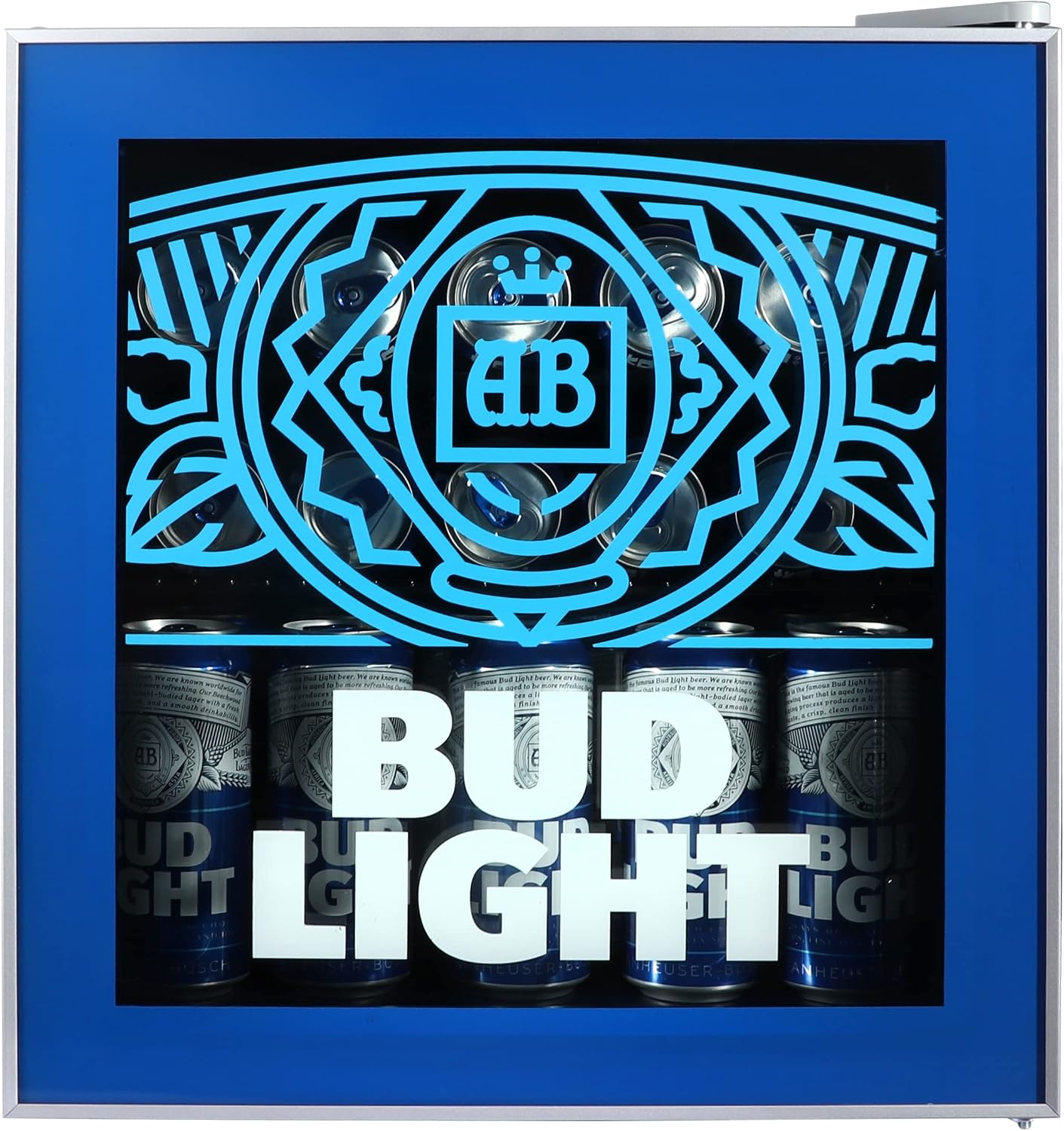Curtis MIS176BULT Bud Light Mini Beverage Cooler - 70 Can or 17 Bottles Beer Fridge with Glass Door for Soda + Adjustable Thermostat, Perfect for Home, Office, or Dorm, 1.8 cu ft