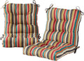 Greendale Home Fashions Outdoor 42x21-inch Seat/Back Chair Cushion (Set of 2), Adobe Stripe
