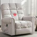 ANJ 360°Swivel Rocker Recliner Chair with Massage and Heat, Manual Overstuffed Oversized Swivel Recliners for Big Man, Large Glider Rocking Reclining Chairs for Nursery, Living Room, Beige