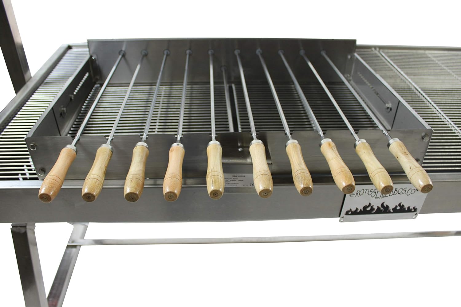 Grill Top Multispit Rotisserie with 10 Rotating skewers - Stainless Steel