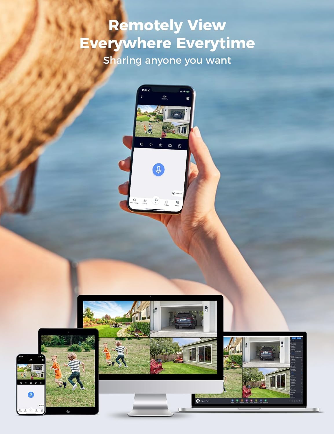 Hiseeu 5MP Wireless Security Camera System, 8PCS PTZ & Bullet Cameras with 3TB HDD, WiFi Pro & Plug-in Connection, IP66 Waterproof, Smart Motion Alerts, Long-Range Signal, 24/7 Surveillance NVR Kit