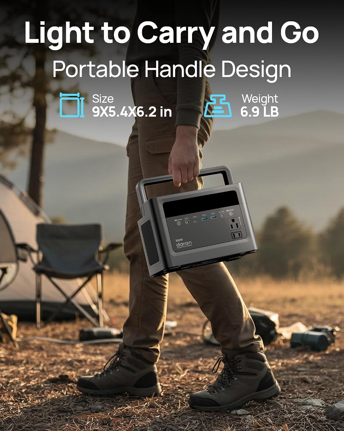 2026 Portable Power Station 700W Surge, 230.4Wh LiFePO4 (LFP) Battery, Power Bank 110V/ 350W Pure Sine Wave AC Outlet, Solar Generator Fast Charging for Camping, Emergency, Laptop, RV, Off-Grid Living