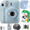FUJIFILM INSTAX MINI 12 Instant Camera Pastel Blue Bundle with Instant Film- 20 Photo Sheets with Camera Case and Accessories Ideal Gift for Kids, Teenage Girl & Adults