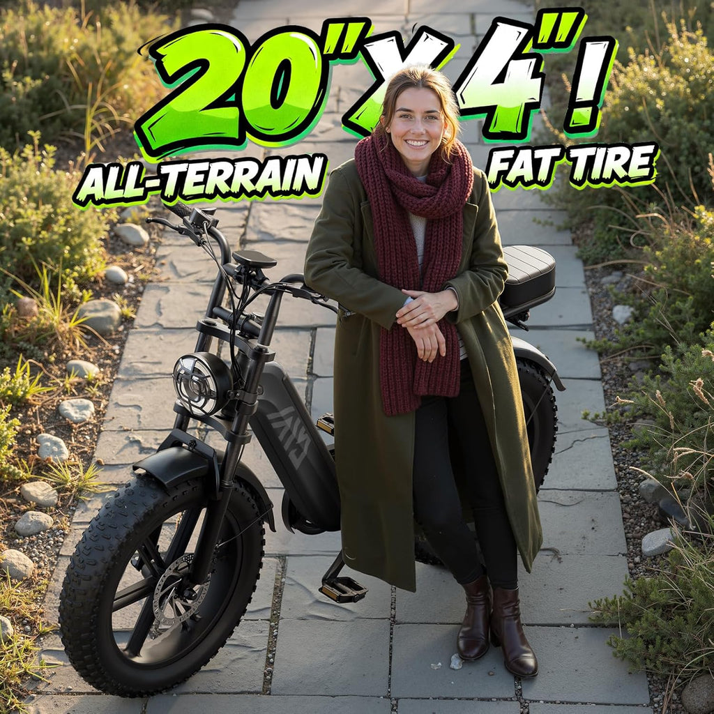TST Electric Bike for Adults 1500W Peak 20' Fat Tire All-Terrain E-Bike 60 Miles Electric Dirt Bike for Road Sand Mountain Snow - 48V 15AH Battery Powered Electric Motorcycle for Adventure