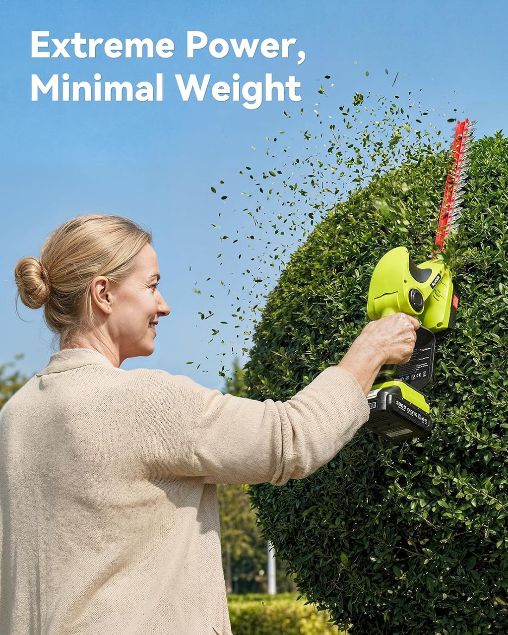 Supstable Cordless Pole Saw & Hedge Trimmer 6-in-1, Mini Chainsaw Cordless/Electric Hedge Trimmer with Extension Pole, 15Ft Reach, Extendable Tree Pruner, Bush Trimmer Limb Branch Cutter, Grass Shears