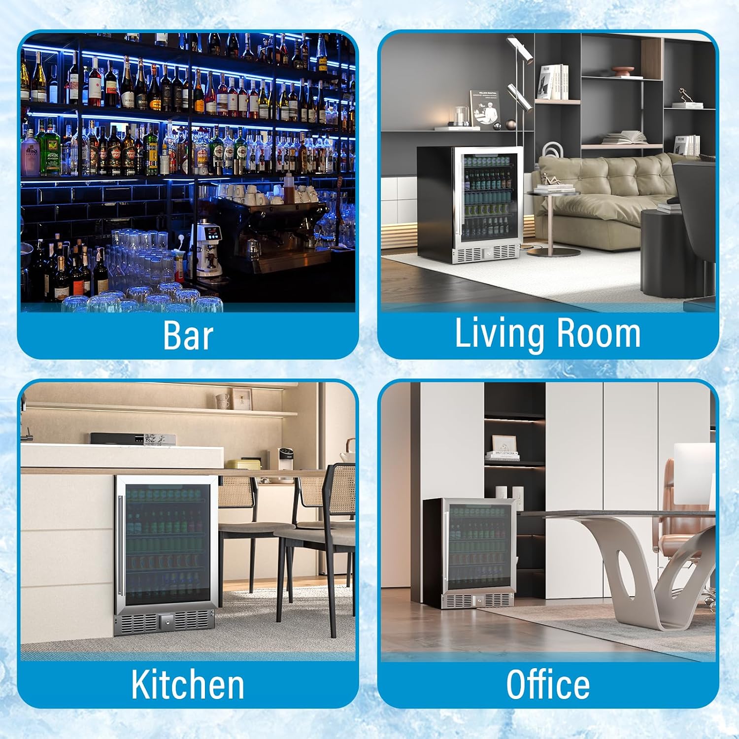 176 Can Freestanding Beverage Refrigerator, 5.3 Cu.Ft Drink Fridge with Glass Door, Adjustable Shelves & Temperature Control, Quiet Compressor Small Refrigerator for Soda, Beer or Wine