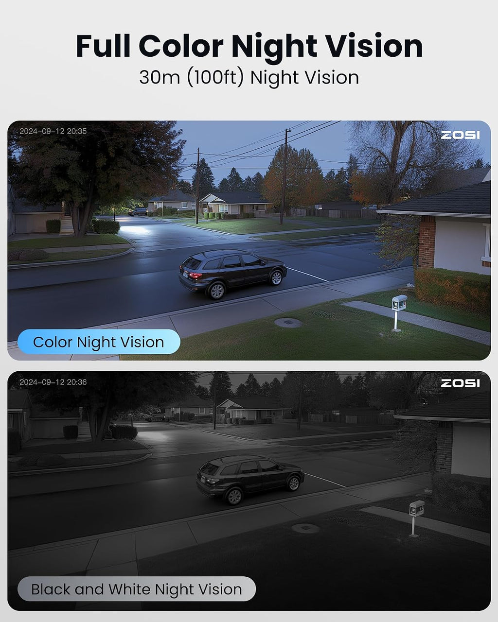 ZOSI 4K PoE CCTV Security Camera System, 4x8MP Person Vehicle Detection PoE IP Cameras Indoor Outdoor, 8 Ports 16CH 4K CCTV System NVR with 2TB HDD,Color Night Vision,Smart Light Siren, 2-Way Audio