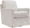 Signature Design by Ashley Nenana Next-Gen Nuvella Casual UV Resistant Upholstered Swivel Glider Accent Chair with Removable Slipcover, Light Gray