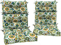 DYTXIII Outdoor High Back Chair Cushions Set of 2, Water Repellent Tufted Rocking Seat Cushions Replacement 44 x 22 Inch, Seat & Back Chair Pads for Patio, Balcony and Indoor Use -Fiesta Floral
