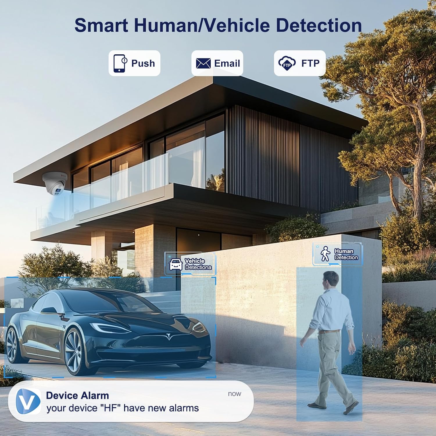 Two-Way Audio, Anpviz 16CH PoE Security Camera System, AI Human Vehicle Detection, 8PCS Wired 6MP PoE IP Cameras for Business Home, 12MP 16CH NVR Pre-Installed 4TB HDD for 24-7 Recording, NDAA