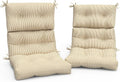Outdoor High Back Patio Chair Cushions, Tufted Rocking Chair Cushions, Adirondack Cushions for Garden Porch Home Office Chairs Use, 44' x 22' x 4', 2 Pack, Stripe Beige