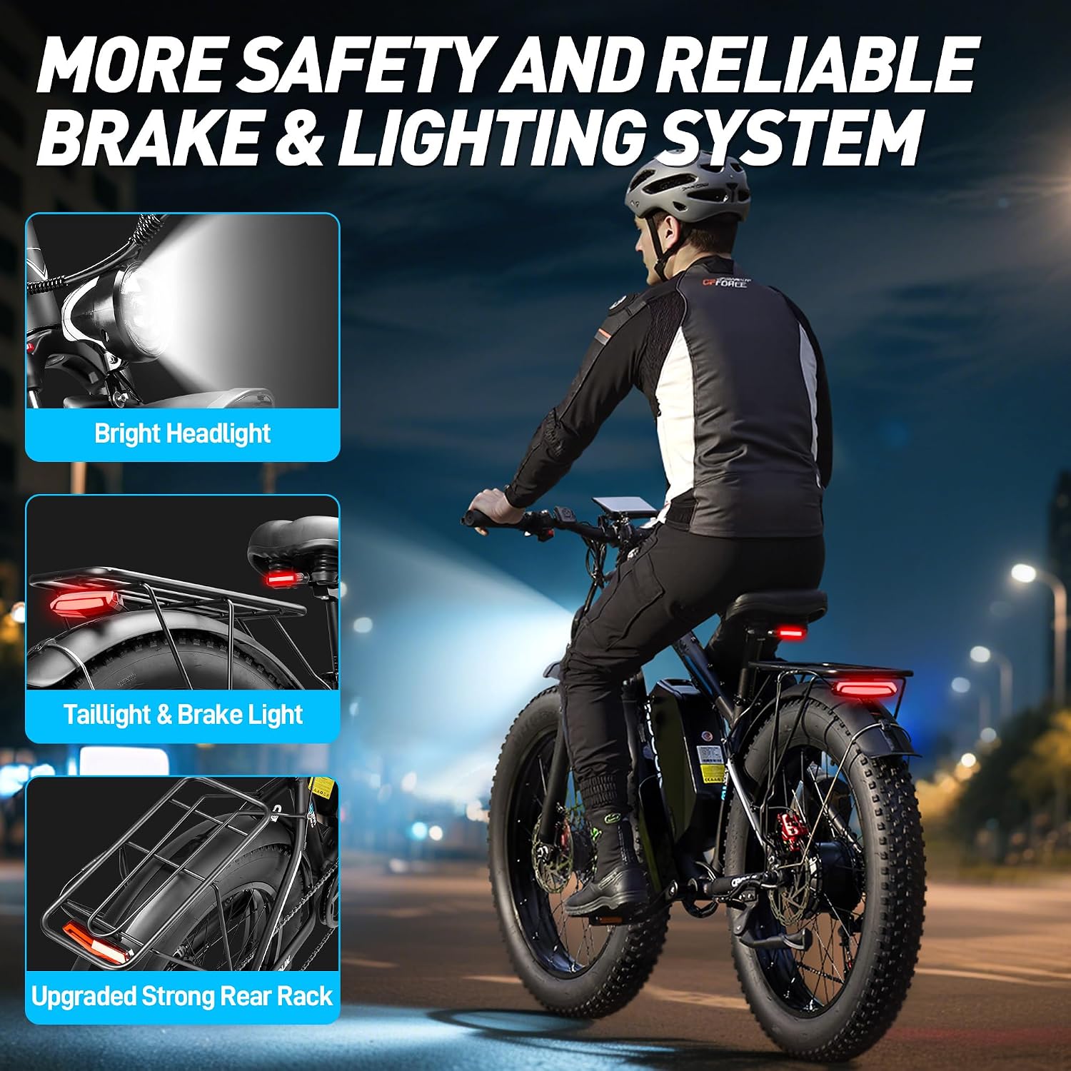 Peak 8000W Dual Motor Ebike, 47MPH Electric Bike for Adults with Hydraulic Disc Brake, 58V 36AH Detachable Battery, Up to 105Miles, 24Inch Fat Tire Electric Bicycle for Snow Off-Road Commuter Mountain