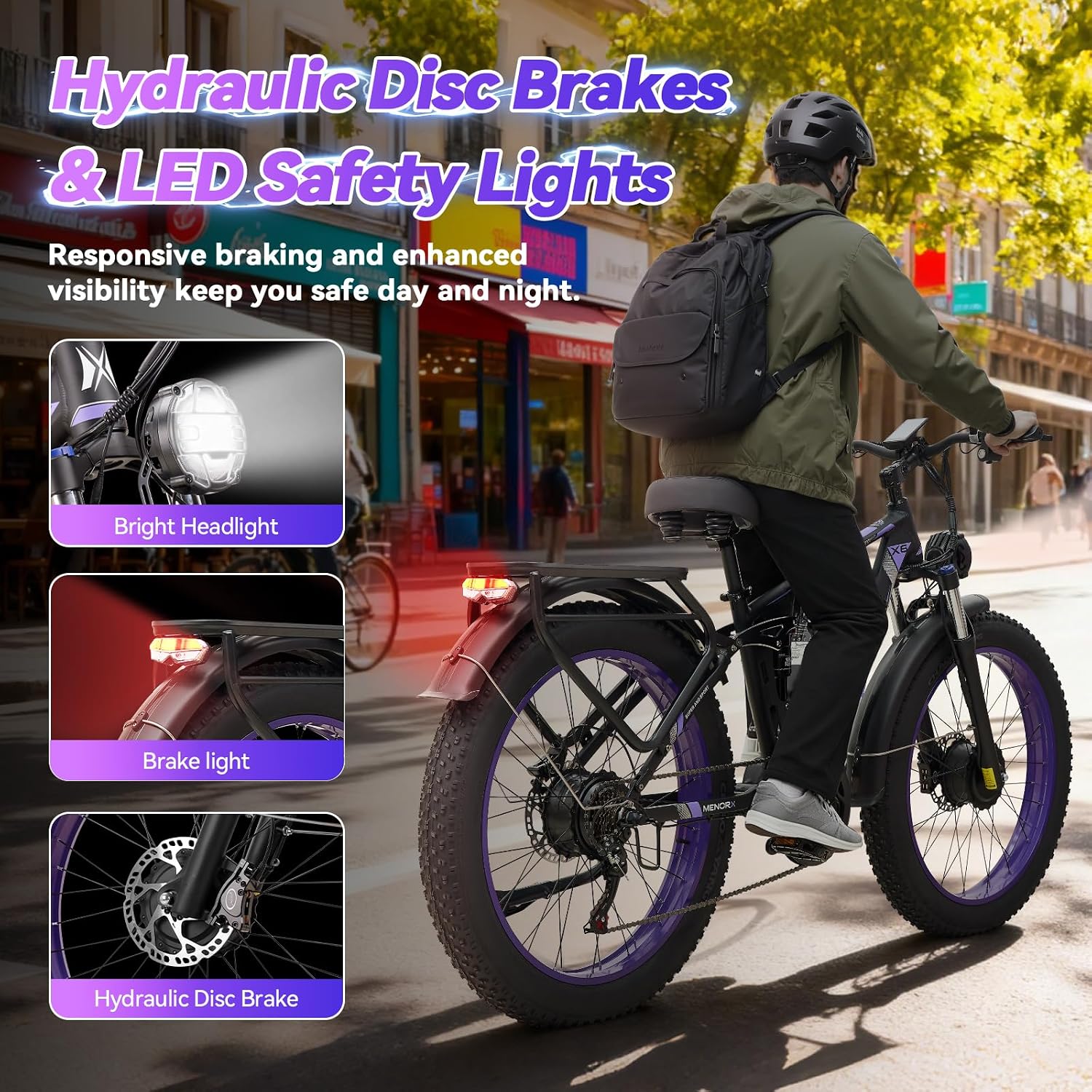 MENORX Dual Motor Electric Bike,26'x4'Fat Tire Electric Bike,Up to 5000W/7000W Peak, 60V/25Ah & 52V/23Ah Lithium Battery,Up to 45/50MPH &105 Miles Range E Bike