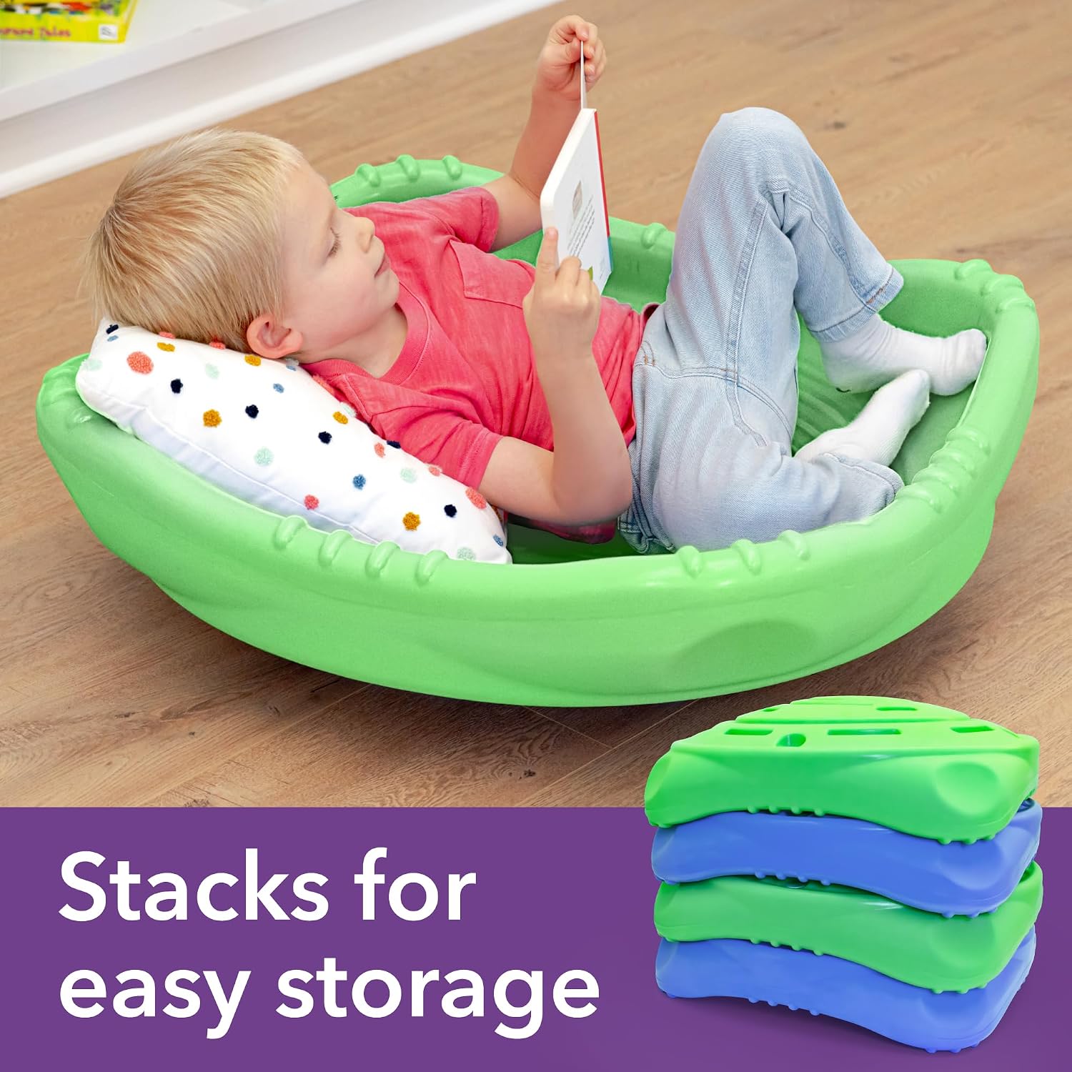 Simplay3 Rock and Spin Sensory XL Wobble Disk, 2 Pack Climbing Dome for Toddlers and Kids Rocking and Climbing, Indoor/Outdoor (Multicolor, 2 Pack), Ages 2-12