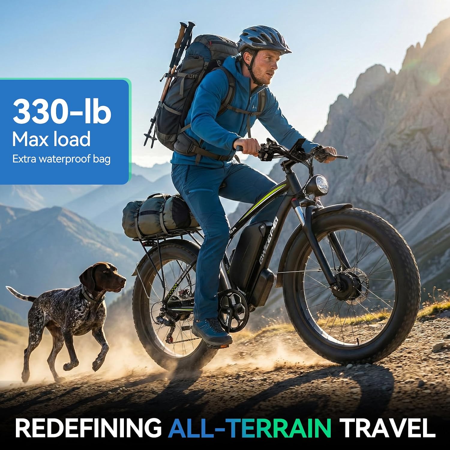 Dual Motor Ebike Peak 9000W 58V Max-Output Electric Bike for Adults 24 Inch Fat Tire 36AH Battery 47MPH 105 Miles Range Hydraulic Brakes Bike for Commuting Travel