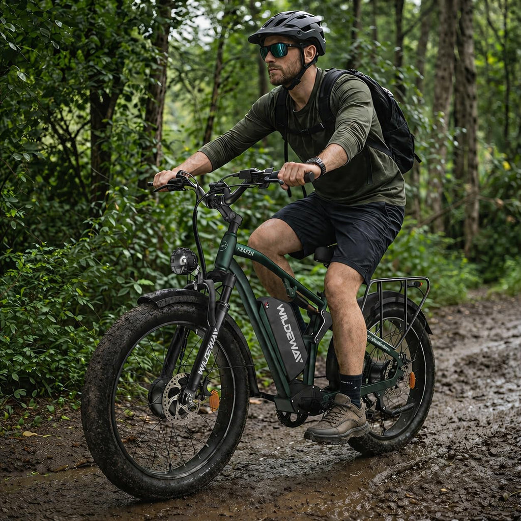 3000W Dual Motor Electric Bike for Adults, 26' Fat Tire Ebike, 32MPH, 52V 25Ah Battery, 80 Miles Range, Full Suspension All Terrain Off Road Electric Bicycle, Hydraulic Brakes, Snow Sand Mountain