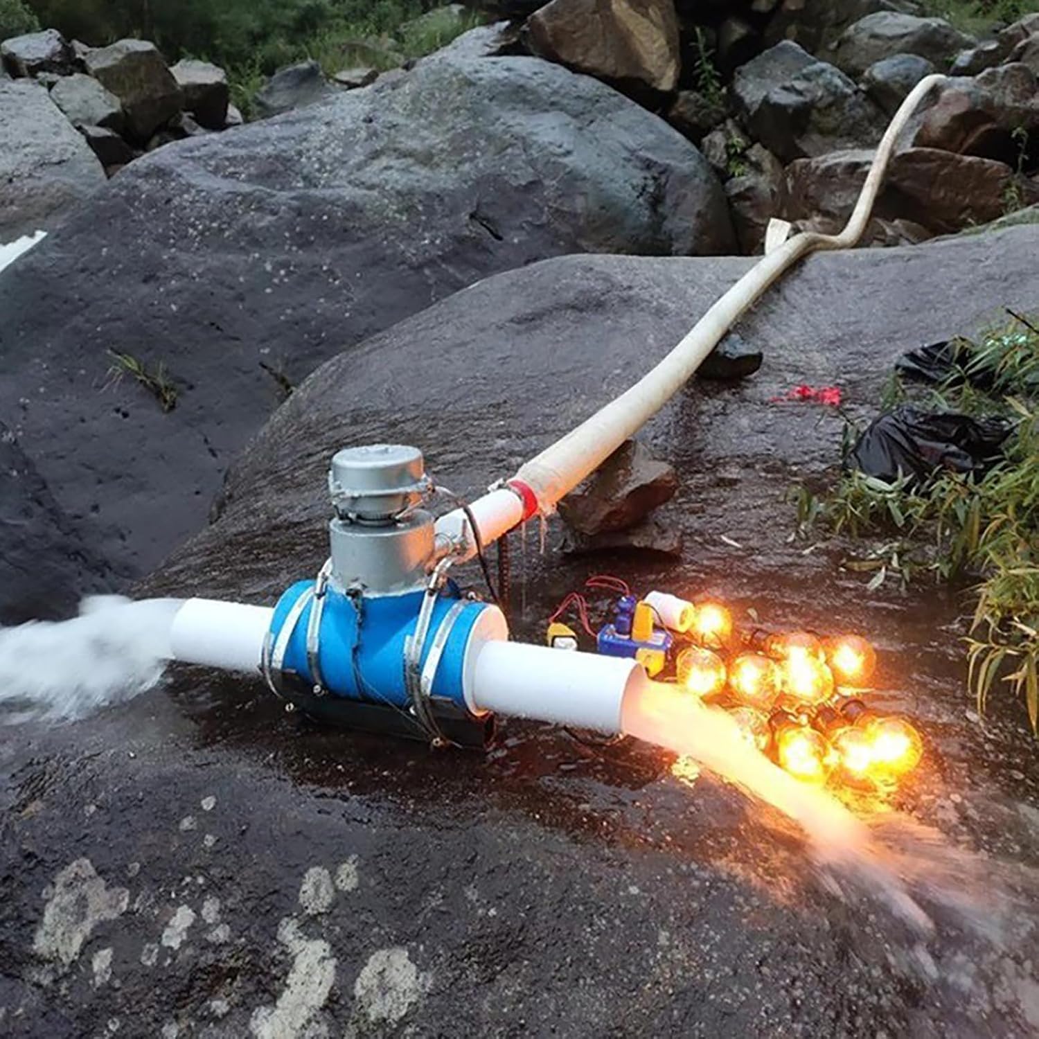 1000W Micro Hydroelectric Generator - 220V Hydro Power Station Hydropower Turbine for Home Lighting, Outdoor Activities
