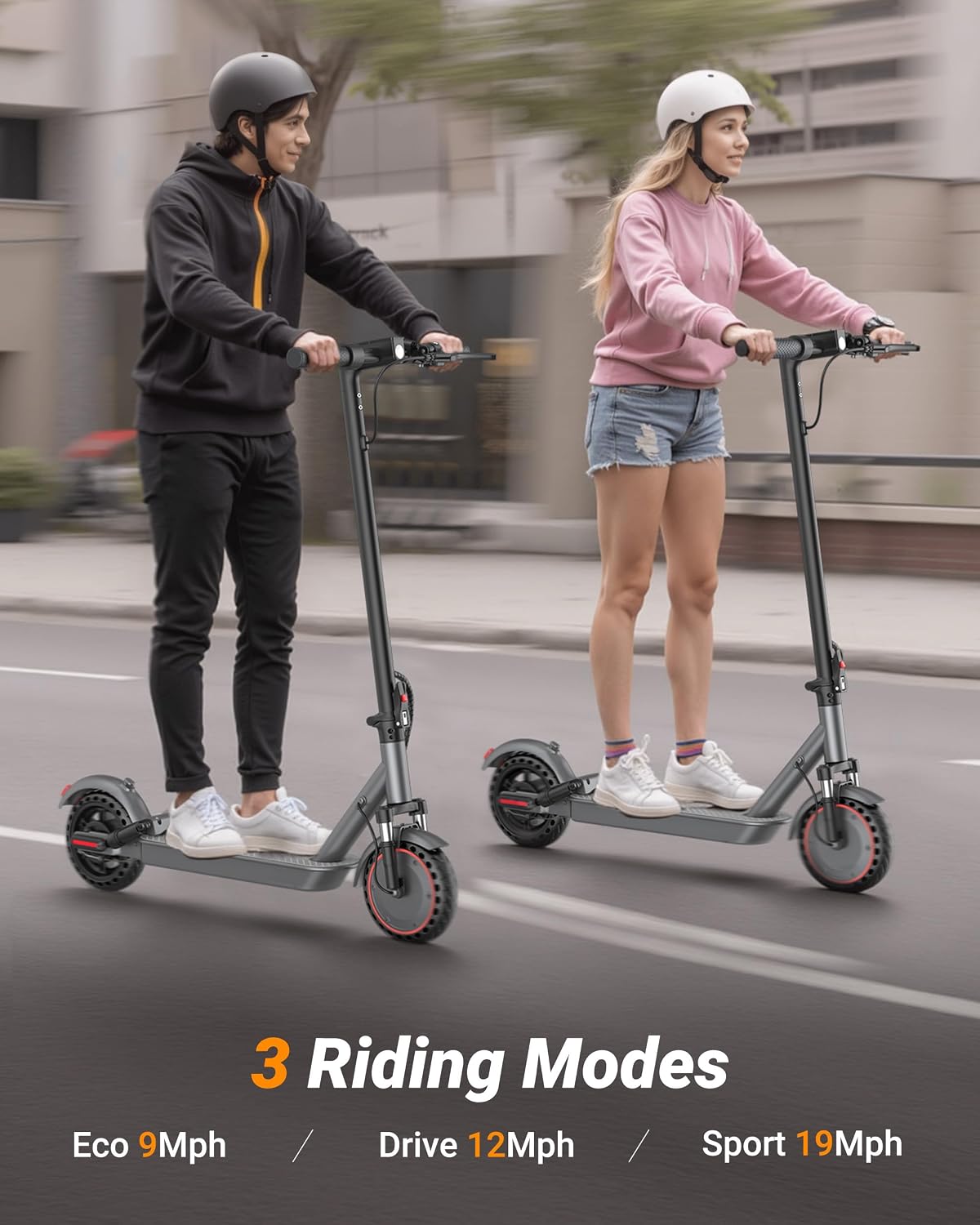 Electric Scooter, 350W-500W Motor, 9 MPH to 22MPH, 10-41 Miles Range, Dual Suspension, Dual Braking, App Control, Foldable Commuter E Scooter for Adults and Teens