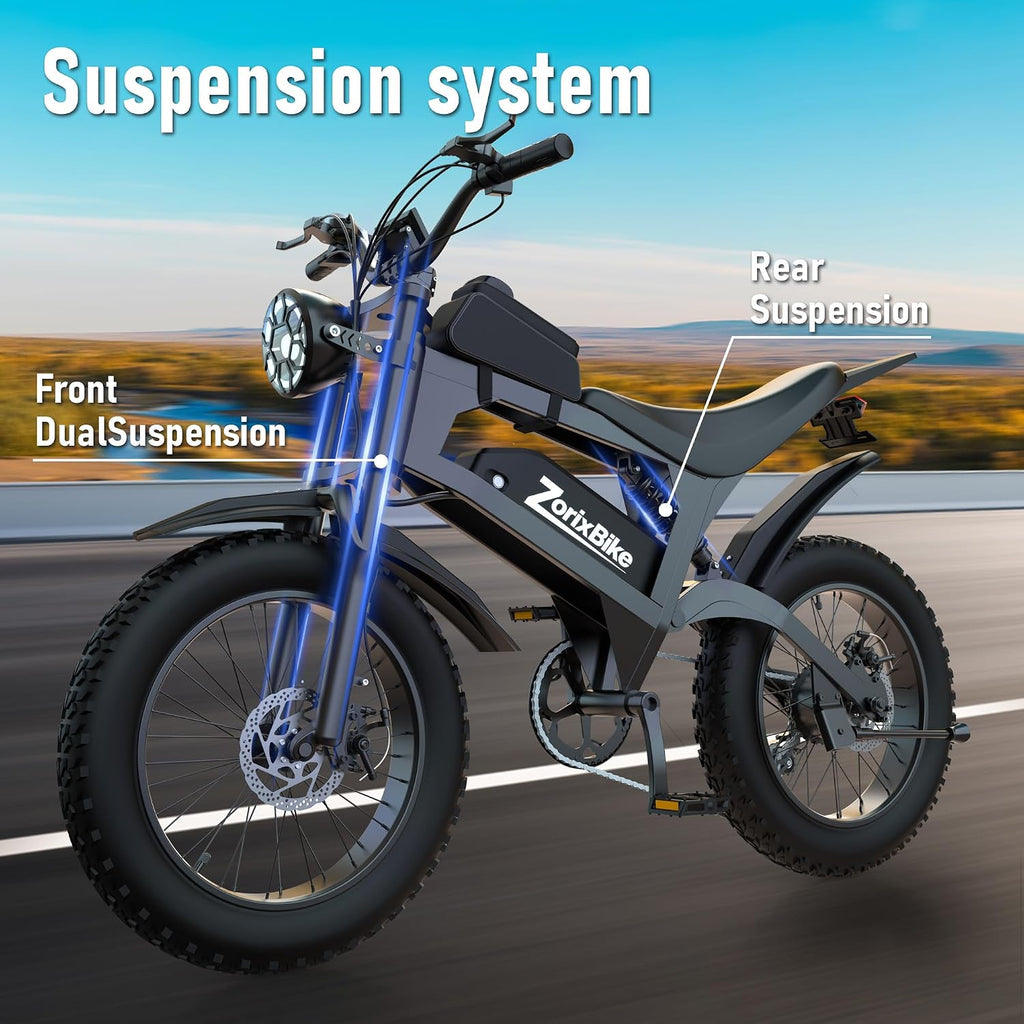 Electric Bike for Adults,48V 20AH - Peak Power 1500/3000W Brushless Motor Electric Bicycle - Max Speed 31-35MPH - Max 80 Miles Range - 20' x 4.0' Fat Tire Dirt E-Bike,7-Speed