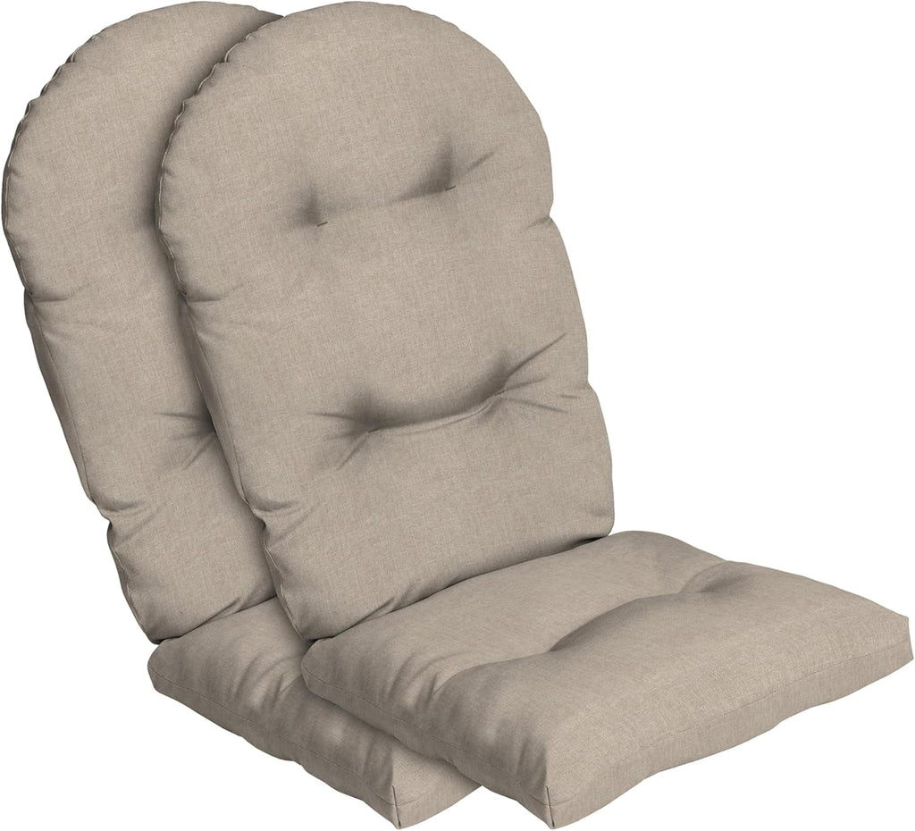 ARDEN Oceantex Indoor/Outdoor Plush Modern Tufted Adirondack Cushion, 2-Pack, 21.5 x 19, Water Repellent, Rain Proof, Fade Resistant Cushion For Rocking Chair Or Adirondack Natural Tan
