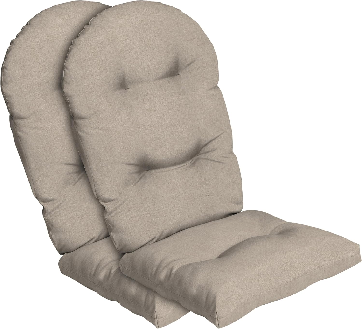 ARDEN Oceantex Indoor/Outdoor Plush Modern Tufted Adirondack Cushion, 2-Pack, 21.5 x 19, Water Repellent, Rain Proof, Fade Resistant Cushion For Rocking Chair Or Adirondack Natural Tan
