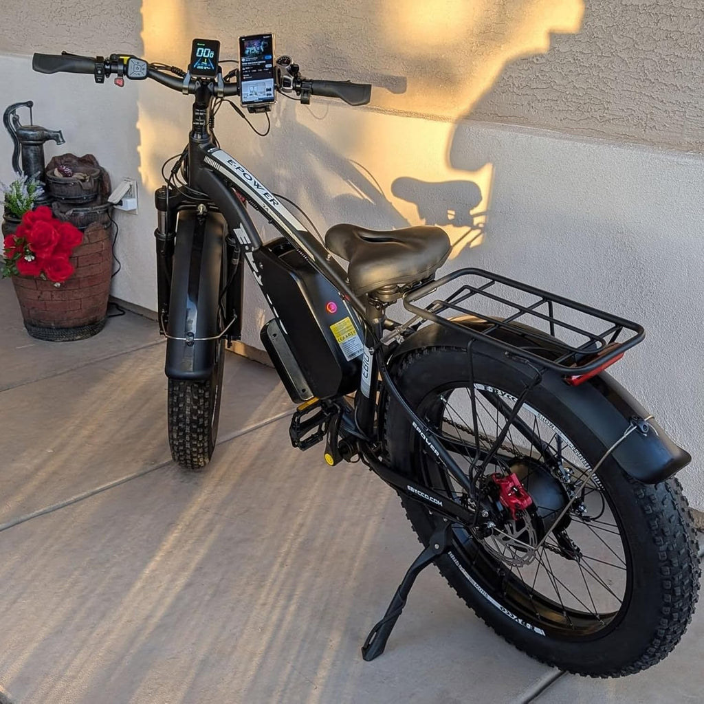 6000W Peak Dual Motor Electric Bike for Adults, 24' Fat Tire Ebikes 52V 32AH, Fast 45 MPH, 100 Miles Long Range, Hydraulic Brake, Pedal Assist Electric Bicycle for Off-Road Mountain Snow Commuter