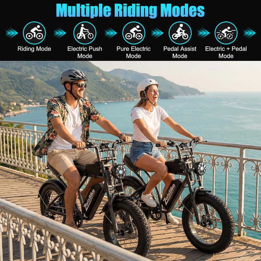 Electric Bike for Adults,48V 20AH - Peak Power 1500/3000W Brushless Motor Electric Bicycle - Max Speed 31-35MPH - Max 80 Miles Range - 20' x 4.0' Fat Tire Dirt E-Bike,7-Speed
