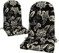 LVTXIII 2 Pack Outdoor Adirondack Chair Cushions, 44x19x4 Inch Water Repellent Patio Cushions for Rocking Chairs, Thick Tufted High Back Seat Cushion Set, Elegant Vines Black