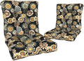 Outdoor Seat Chair Cushions, Tufted Back Patio Furniture Cushions Set of 2, Water Repellent Wicker Replacement for Home Garden Chairs, 42x21x4 Inch, Black Yellow Crosby