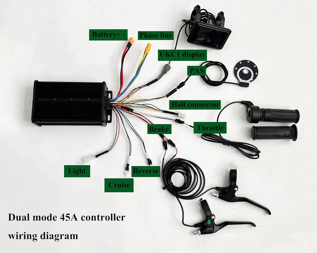 Programmable!color Display , Fat Electric Bike Kit 60V/72V 2000W Electric Fat tire Snow Bike Rear Wheel Hub Motor Kit with Sabvoton 45A sine wave controller , TFT UCK1 Color Display ,7-speed flywheel and torque arm