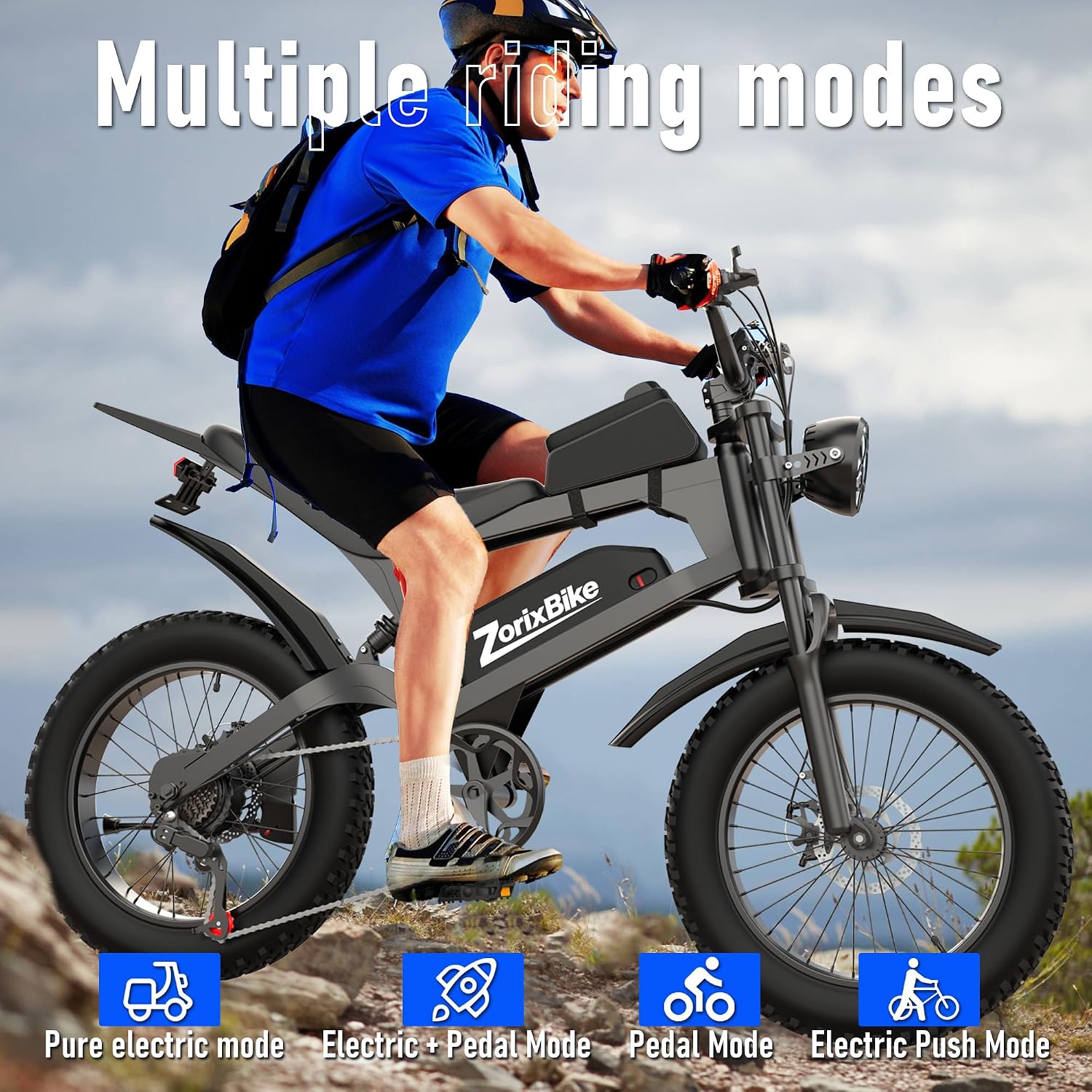 Electric Bike for Adults,48V 20AH - Peak Power 1500/3000W Brushless Motor Electric Bicycle - Max Speed 31-35MPH - Max 80 Miles Range - 20' x 4.0' Fat Tire Dirt E-Bike,7-Speed
