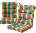Greendale Home Fashions Outdoor 44x22-inch High Back Chair Cushions (Set of 2), Adobe Stripe